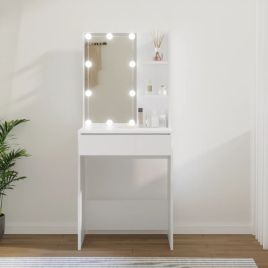 Dressing Table with LED White 60x40x140cm