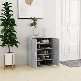 Shoe Cabinet Concrete Grey 60x35x70 cm Engineered Wood