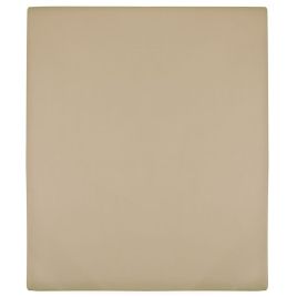 Jersey Fitted Sheet Taupe 180x200 cm Cotton
