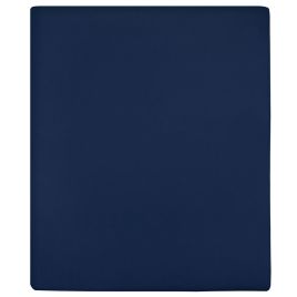 Jersey Fitted Sheet Navy Blue 100x200 cm Cotton