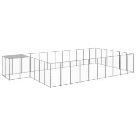 Dog Kennel Silver 19.36 m2 Steel