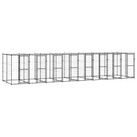Outdoor Dog Kennel Steel with Roof 19.36 m2