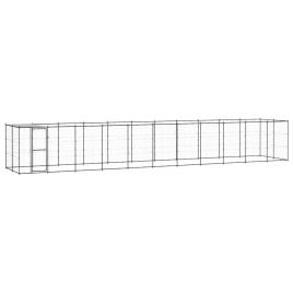 Outdoor Dog Kennel Steel with Roof 26.62 m2