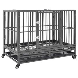 Dog Cage with Wheels Steel 102x72x85 cm