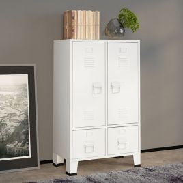 Industrial Wardrobe White 67x35x107cm Steel