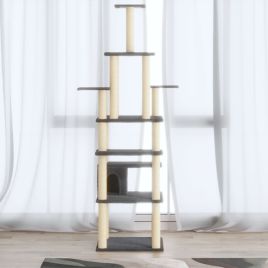 Cat Tree with Sisal Scratching Posts Dark Grey 183 cm