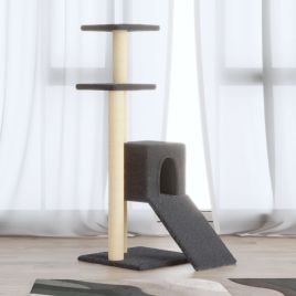 Cat Tree with Sisal Scratching Posts Dark Grey 92 cm