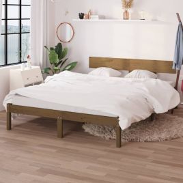 Bed Frame Honey Brown Solid Wood Pine 120x200 cm
