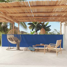 Patio Retractable Side Awning 117x600 cm Blue