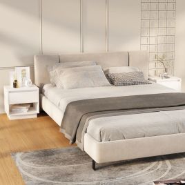 Bedside Cabinets 2 pcs White 45x34x44cm Engineered Wood