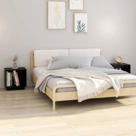 Bedside Cabinets 2 pcs Black 40x30x40cm Solid Wood Pine - Luchy