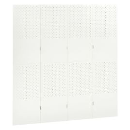 4-Panel Room Dividers 2 pcs White 160x180 cm Steel