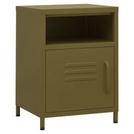 Nightstands 2 pcs Olive Green 35x35x51cm Steel - Ruhao