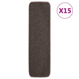 Anti Slip Stair Mats 15 pcs 75x20 cm Brown Rectangular