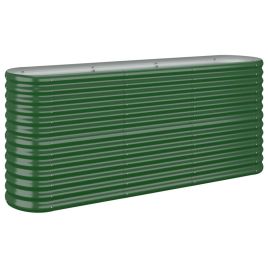Garden Planter Powder-coated Steel 152x40x68 cm Green