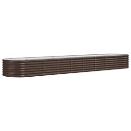 Garden Planter Powder-coated Steel 368x80x36 cm Brown
