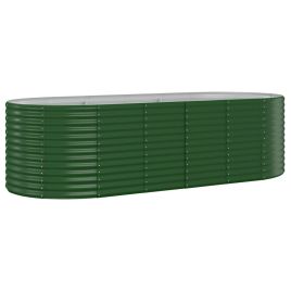 Garden Planter Powder-coated Steel 249x100x68 cm Green
