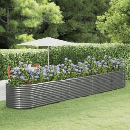 Garden Raised Bed Grey 554x100x68 cm Powder-coated Steel