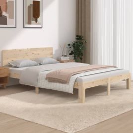 Bed Frame Solid Wood 135x190 cm Double