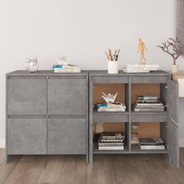 Sideboards 2 Pieces Concrete Grey 70x41x75 cm Engineered Wood