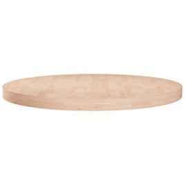 Round Table Top Ã˜60x4 cm Untreated Solid Wood Oak