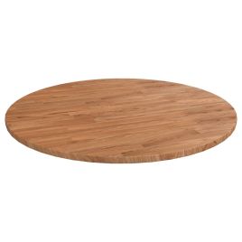 Round Table Top Light Brown Ã˜70x1.5 cm Treated Solid Wood Oak
