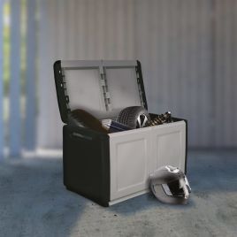 Garden Storage Box 96x53x57 cm 230 L Dark Grey and Black