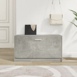 Shoe Bench Concrete Grey 80x24x45cm Engineered Wood