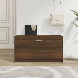 Shoe Bench Brown Oak 80x24x45cm Engineered Wood