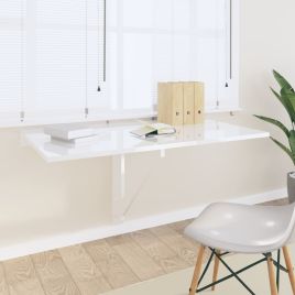 Folding Wall Table High Gloss White 100x60x56 cm Engineered Wood