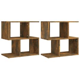 Bedside Cabinets 2 pcs Smoked Oak 50x30x51.5cm Engineered Wood