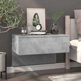 Wall Mounted Bedside Cabinet Concrete Grey - Liro