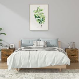Bedside Cabinets 2 pcs Smoked Oak Engineered Wood - Chen