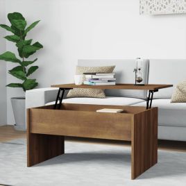 Coffee Table Brown Oak 80x50.5x41.5 cm Engineered Wood