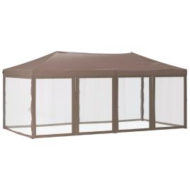 Folding Party Tent with Sidewalls Taupe 3x6 m