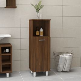 Bathroom Cabinet Brown Oak 30x30x95 cm Engineered Wood