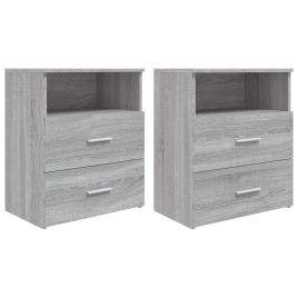 Bed Cabinets 2 pcs Grey Sonoma 50x32x60cm