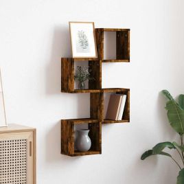 Floating Shelves 4 pcs Brown Medium Engineered wood