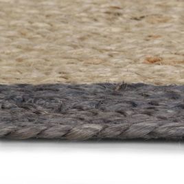 Handmade Rug Jute with Dark Grey Border 240 cm