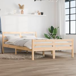 Bed Frame Solid Wood 135x190 cm Double