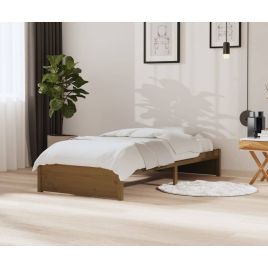 Bed Frame Honey Brown Solid Wood 90x200 cm