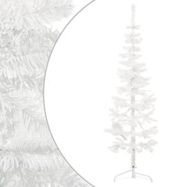 Lauxe Slim Artificial Half Christmas Tree Stand White 120cm