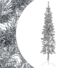 Lauxe Slim Artificial Half Christmas Tree Stand Silver 180cm