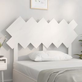 Bed Headboard White 122.5x3x80.5 cm Solid Wood Pine