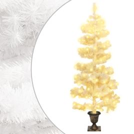 Lauxe Swirl Prelit Tree with Pot White 120cm PVC