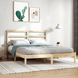 Bed Frame Solid Wood 135x190 cm Double
