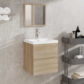 Bathroom Cabinet with Mirror Sonoma Oak Engineered Wood