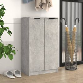 Shoe Cabinet Concrete Grey 59x35x100 cm Engineered Wood