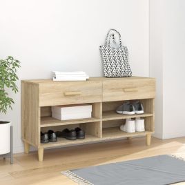 Shoe Cabinet Sonoma Oak 102x35x55 cm Engineered Wood