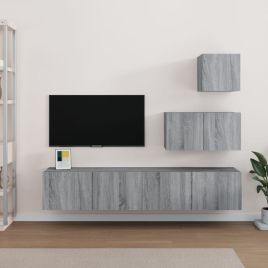 4 Pcs TV Cabinet Set Grey Sonoma Engineered Wood
